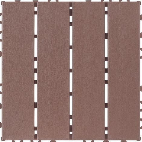 Dalles de terrasse emboîtables en plastique, paquet de 44, 30 x 30 cm, imperméables, pour une utilisation extérieure et extérieure par tous les temps, idéales pour terrasse, balcon, jardin ou abord de