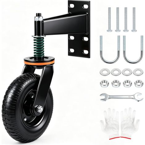 Roulette de Portail Lourd avec Ressort 200mm, 275kg Capacité  Roulette Portail Coulissant avec Ressorts Amortisseurs, Rotation 360°, Roue Portail pour Portes en Bois et en Métal, Clôtures (1/5)