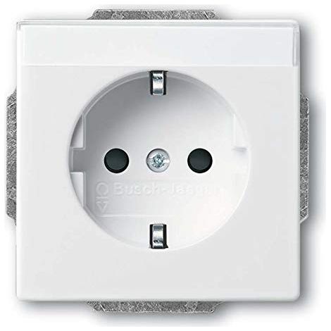 BUSCH-JAEGER 20 EUCNB-84 SCHUKO STECKDOSEN-EINSATZ MIT BESCHRIFTUNGSFELD, FUTURE LINEAR, STUDIOWEISS