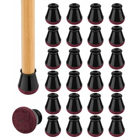 24 Pièces Protection Pied de Chaise Rond, Petit Patin Chaise pour Pied Chaise 14-20mm, Protege Pied de Chaise en TPE avec Feutre, Embout Chaise pour Protéger Les Pieds Meubles, Violet Feutre (1/5)