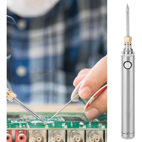 Kit de mini fer à souder USB 5V anti-oxydation, stylo à souder portable rechargeable (argent) (1/5)