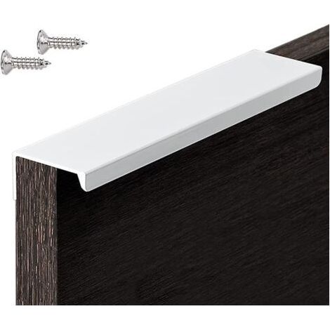 1 paquet (153,21,8 cm) de poignée de cuisine invisible blanche, poignée de meuble/salle de bain/armoire à angle droit (1/4)