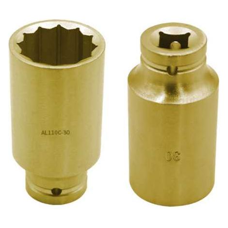 Llave de vaso de impacto larga 1/2' antichispa Al-Br 27 mm ALYCO