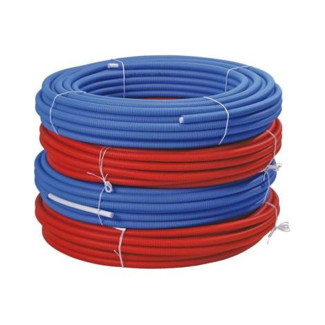 Tubo multicapa TURATEC preaislado - Manguera roja Ø26 esp.3 - Corona roja 50ml