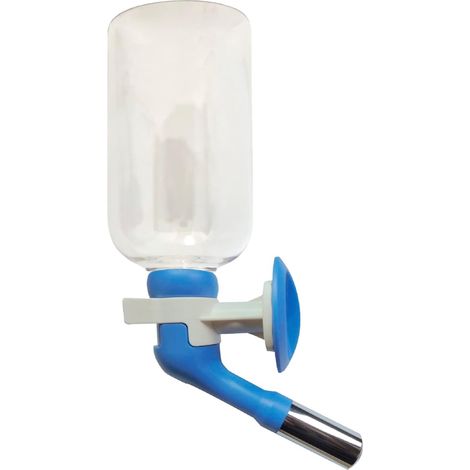 Botella De Agua Sin Goteo - Estación De Bebida Para Perros Grandes - Compatible Con Jaulas De Alambre Cajas Y Caniles - Boquilla De 22 Mm Capacidad 500 Ml - Azul (1/5)