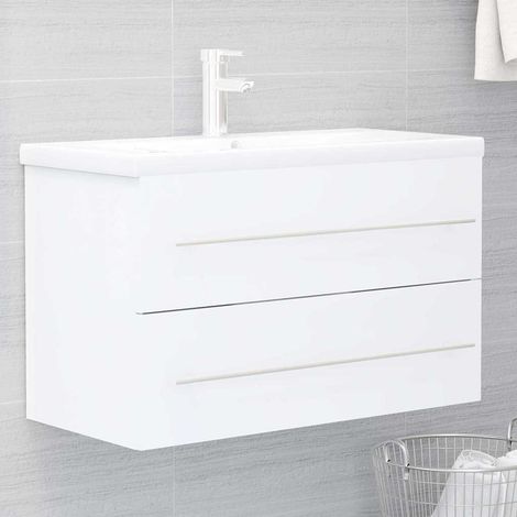 804701 vidaXL Sink Cabinet White 80x38,5x48 cm Engineered Wood (1/5)