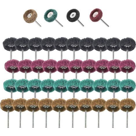 40 Pièces Kit Polissage Perceuse, Accessoires Polissage Abrasif de 25mm Outils Rotatifs Dremel, Grain 120/180/320/400, Accessoires de Polissage pour Bois Calcul Bijoux Plaque de Cadran (1/5)