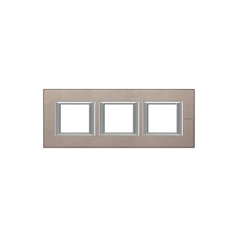 Bticino Cofrel HA4802M3HNX Rechteckige Blende Axolute, gebürstetes Aluminium, 2+2+2 Module, horizontal – Titan