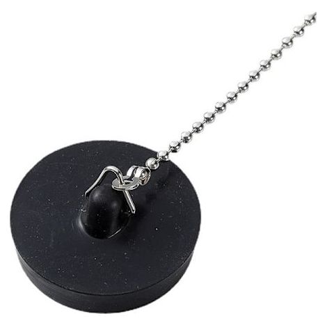 Bouchon de baignoire universel [2 pièces], bouchon d'évier avec chaînette à billes de 40 cm (1/4)