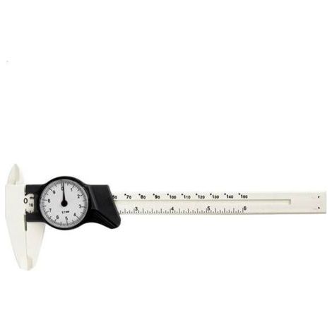 Ulisem 0-150mm Plastic Vernier Dial Calipers, Ruler Gauge, Professional Measuring Tools for Dimensional Measurement (White)