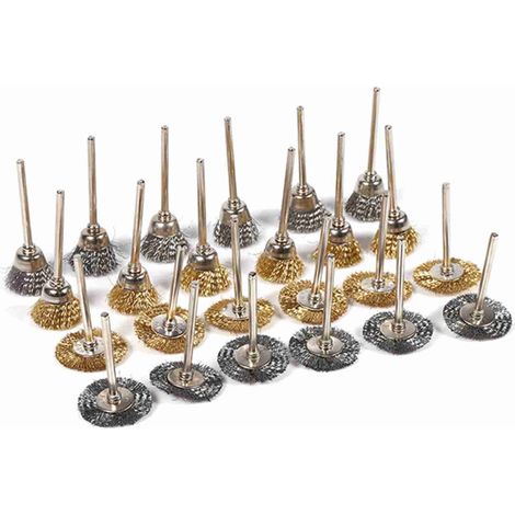 Kit complet de 36 brosses en laiton et acier pour le polissage et le nettoyage, comprenant un godet et une roue rotative. (1/5)