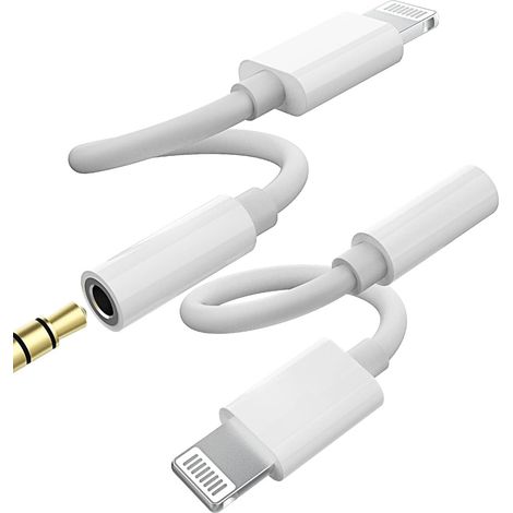 Adaptateur Lightning 3.5mm Casque Jack(2 Pack)Écouteurs AUX Audio Auto Câble Accessoires Pour Apple MFI Certifié Pour Iphone 14 13 SDoppiator Headphones Adaptateur Câble Pour iPad ip-3.5 (1/5)