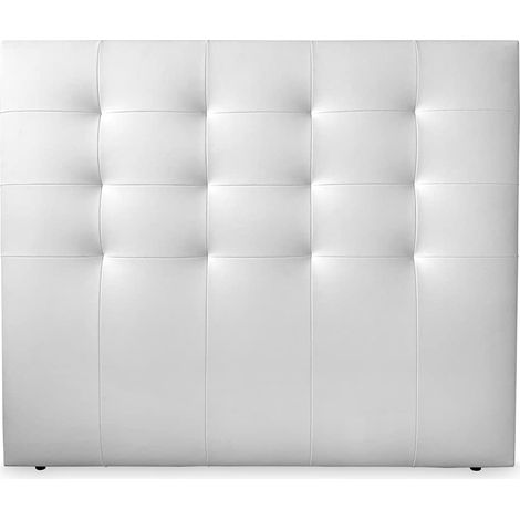 DUÉRMETE ONLINE Testiera imbottita Parigi in ecopelle di alta gamma, bianca, 100 x 120 cm (letto da 90) (1/5)