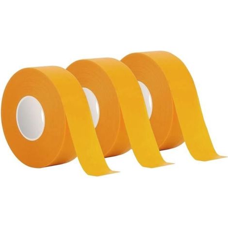 3 Stück Abdeckband für Farbe, orangefarbenes, selbstklebendes Papierabdeckband, 30 mm x 50 m, wasserfestes Abdeckband (1/4)