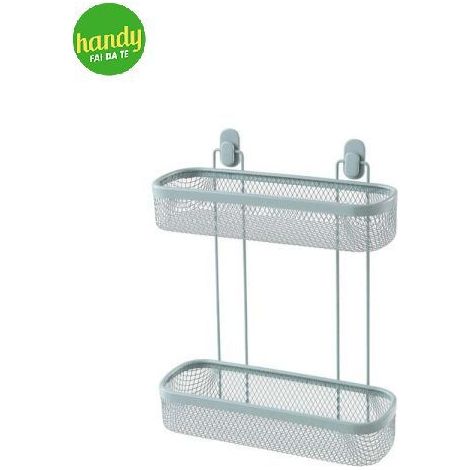 Mensola rettangolare Feridras Taki 2 ripiani Verde Acqua