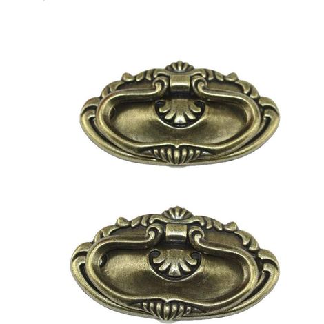 Juego de 4 tiradores para puertas y cajones - Estilo retro - Bronce (1/4)
