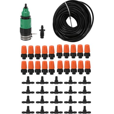 Kit d'irrigation par brumisation, pulvérisateur automatique avec buse d'irrigation et tuyau d'arrosage pour jardin, pelouse et serre. (1/5)