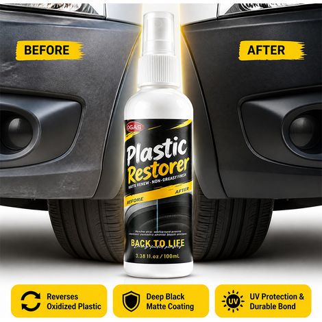 Automotive-grade plastic restoration spray, interior aging restoration, black rubber and plastic coating protection -- Plastic restoration agent 100ml -- BIEMMEDUE (1/4)