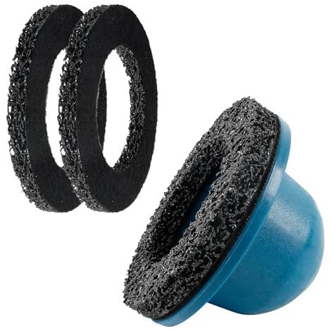 Ponceuse de moyeu de roue, 90 à 150 mm, kit de rouille pour moyeux de roue de voiture avec 2 disques abrasifs en acier pour nettoyer la surface du rotor/roue, polissage nettoyage pour perceuse à air (1/5)