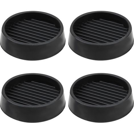 Lot de 4 patins de meubles antidérapants en caoutchouc - Pieds de meubles antidérapants - Butoirs de lit - Protection des pieds de table et de chaise (5 x 5 cm, Noir, Ronde, Caoutchouc) (1/5)