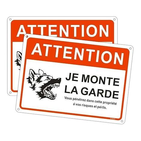 Set of Warning to This Dog Aluminium Safety Warning Signs 18 x 25 cm (1/5)