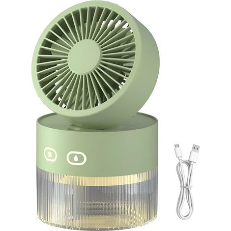 Ventilatore nebulizzatore portatile, serbatoio da 350 ml, 3 velocità, pieghevole con luce notturna (1/5)