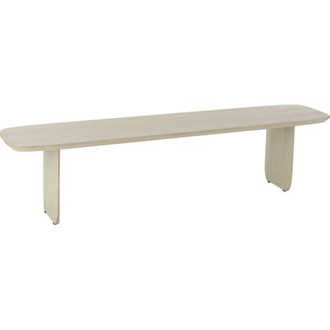 Banc en bois d'acacia blanc élégant pour salon ou entrée - Blanc acacia patiné naturel (1/5)