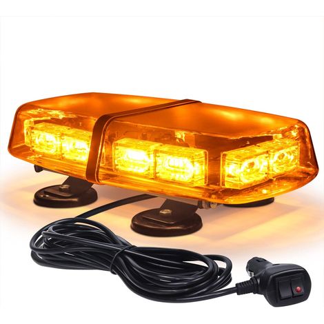 Faro a LED - Faro arancione - Magnete - Luce lampeggiante ambra - Strobo - Avviso di sicurezza di emergenza - Luce di allarme 12V/24V - Attrezzatura da costruzione (1/5)