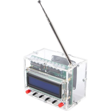 Récepteur radio numérique FM 87 à 108 MHz avec écran LCD et voyant LED clignotant, pré-assemblé, idéal pour les projets éducatifs. (1/5)