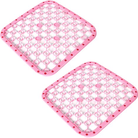 Grille d'évier en plastique, tapis de protection antidérapant pour la vaisselle, idéal pour la cuisine, la salle de bain, le sous-sol et le garage, rose.