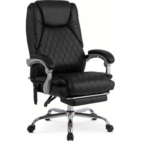 Giorgio Massage-Bürostuhl mit Heizfunktion, drehbar, schwarz, Kunstleder, modern (1/5)