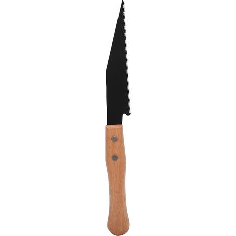 Scie à main ergonomique avec manche en bois, lame de 15 cm, pour la coupe du bois dur et du bois tendre. (1/5)