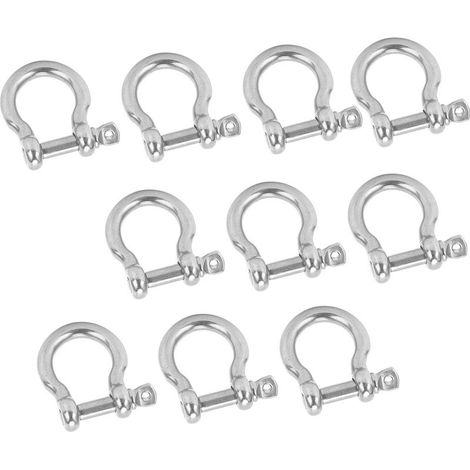 10 Pièces Manille en U Acier Inoxydable M5 pour Ancrage Randonnée Escalade Camping (1/5)
