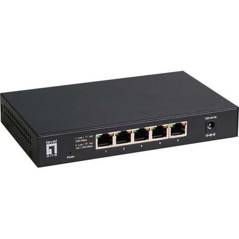 LevelOne GEU-0525 commutateur réseau Non-géré 2.5G Ethernet (100/1000/2500) Noir