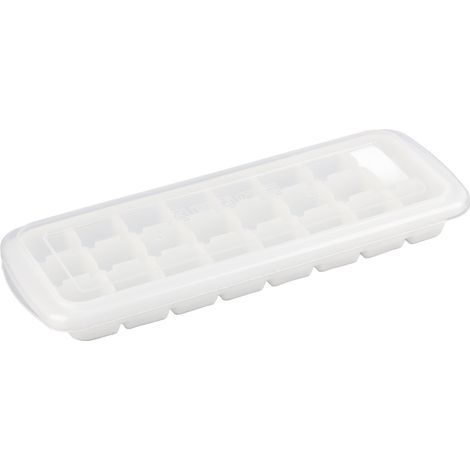 Food-grade silicone ice cube tray, 24 compartments, airtight lid, transparent white (1/4)