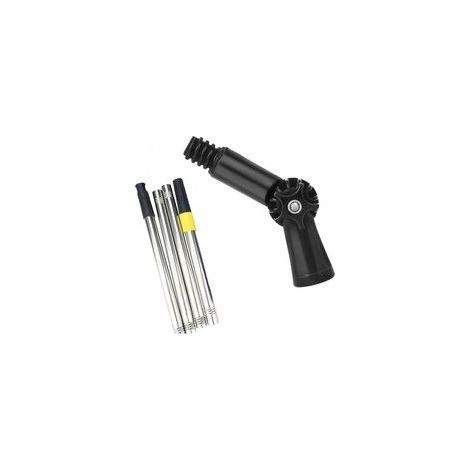 Tige de nettoyage télescopique multifonctionnelle à 180 degrés avec mécanisme pivotant en acier inoxydable - Convient pour plusieurs outils de nettoyage domestique - Tige d'extension pour le lavage (1/5)