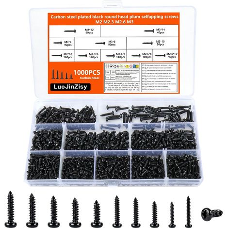 1000 Pcs Vis M2 M2.3 M2.6 M3, Petites Vis Autotaraudeuses (1/5)