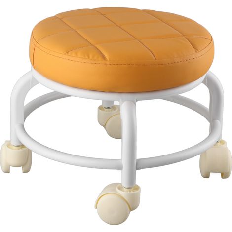 Rollhocker aus hochdichtem Memory-Schaum, wasserfest, mit geräuschlosen Rollen, doppellagig, Fußstütze fürs Homeoffice, Orange (1/5)