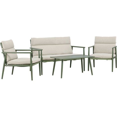 Ensemble canapé, fauteuils et table en acier Mazzaro (1/5)