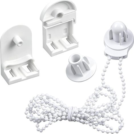 Kit de réparation de rechange pour arbre de rouleau de 25 mm, supports de chaîne de perles de 3 mètres en plastique et kit de montage de store enrouleur (1/5)