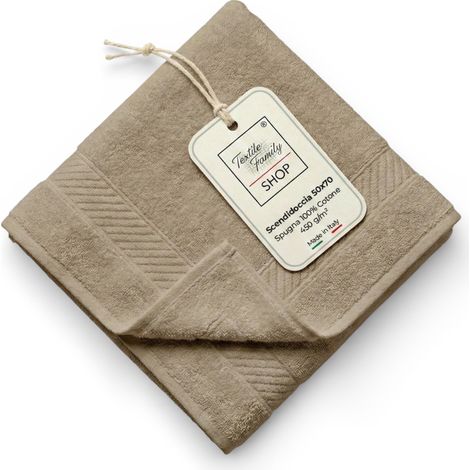 Scendidoccia Bagno Beige 50x70 Spugna Cotone 450 g/m² - Tappetino Doccia Made in Italy