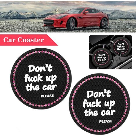 Tapis Silicone Universel Anti-Dérapant Strass Cristal pour Porte-Gobelet Auto, Set de 2 Coasters Voiture, Décor Intérieur Accessoires (1/5)