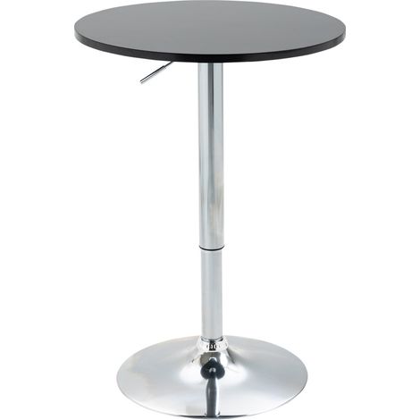 Table haute et bar réglable-Plateau tournant acier noir-Diamètre 61 cm-61 x 61 x 70-97 (cm) (1/5)