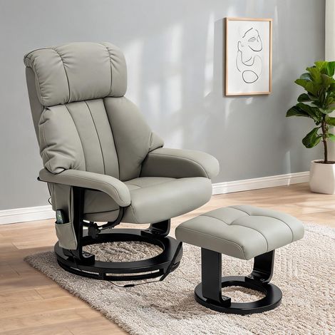 Fauteuil de massage coloris gris en bonded cuir 76 x 80 x 102 cm (1/5)