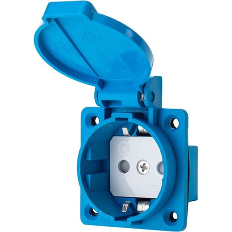 Prise industrielle Schuko femelle 2P+T 16A 250V IP44 IEC-60309 pour intégration (1/4)