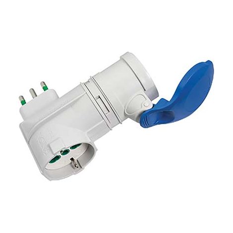ADATTATORE 16APRESA BLU+16A BIPASSO+SCHUKO FME  2P+T 16A IP44