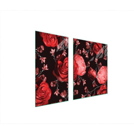 GLASSCHUTZPLATTE FÜR HERD 90x52 ROSEN (1/5)