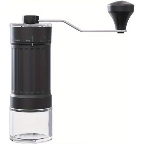 Juego de molinillo de café manual con muelas de cerámica, grosor de molienda ajustable y mango desmontable (incluye cepillo de limpieza). (1/5)