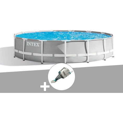 Intex – Piscine tubulaire ronde 4,57 m x 1,07 m – Volume 14,6 m³ – Épurateur 2,7 m³/h – Échelle de sécurité incluse