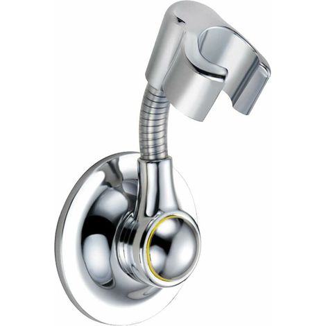 Supporto per soffione doccia, supporto per doccia a ventosa, supporto per doccia regolabile in altezza, supporto a ventosa da parete con rotazione di 360° per bagno (argento) (1/4)
